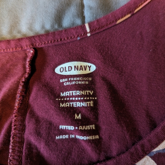 Burgundy Sleeveless Maternity Dress - Picture 2 of 3